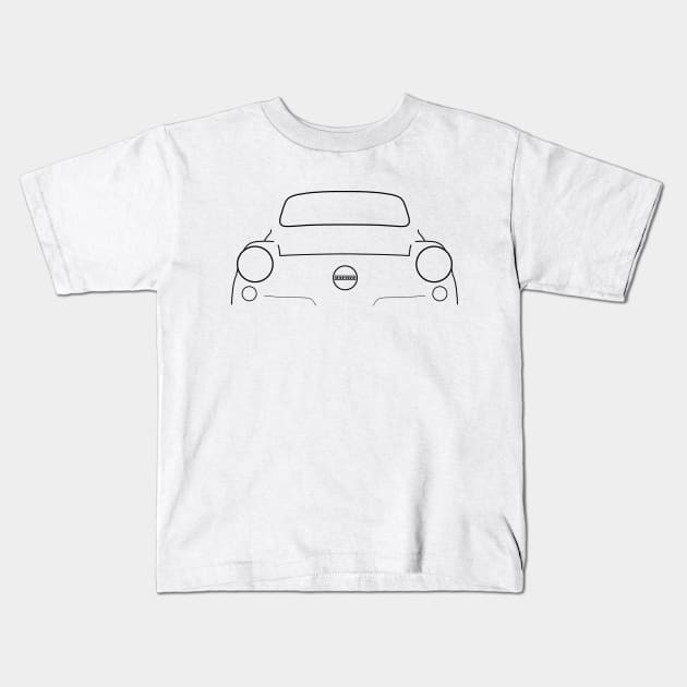 Zastava 750 classic car black outline graphic Kids T-Shirt by soitwouldseem